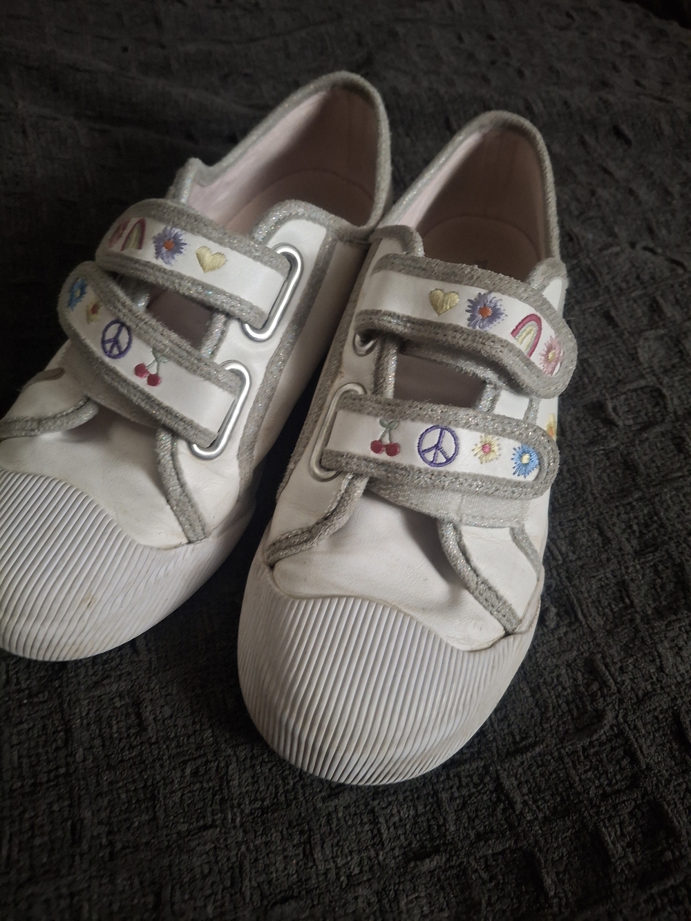 Tucker + Tate White Sneakers with Rainbow Charm Accents